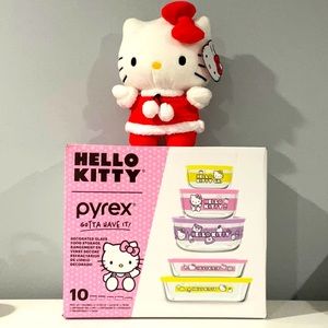 Hello kitty Pyrex and plush